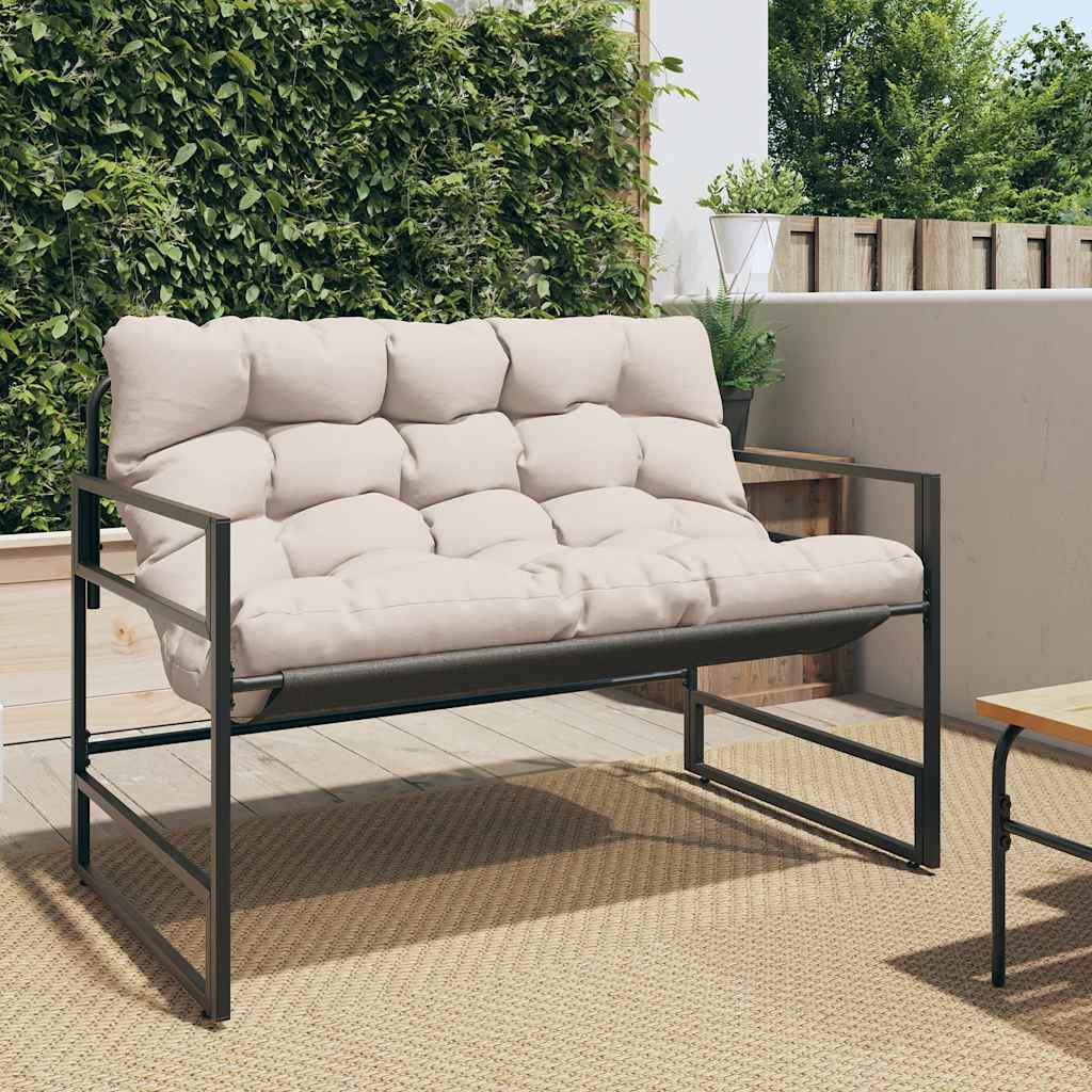 Tuinbank met kussen 113 m staal taupe is nu te koop bij PeponiXL, paradijselijk wonen!