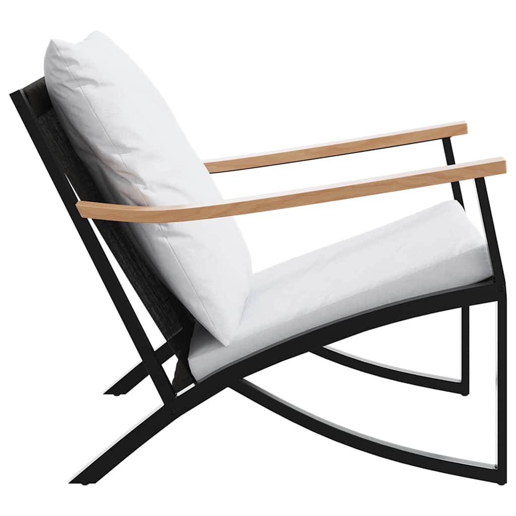 Tuinstoelen 2 st met kussens staal zwart is nu te koop bij PeponiXL, paradijselijk wonen!