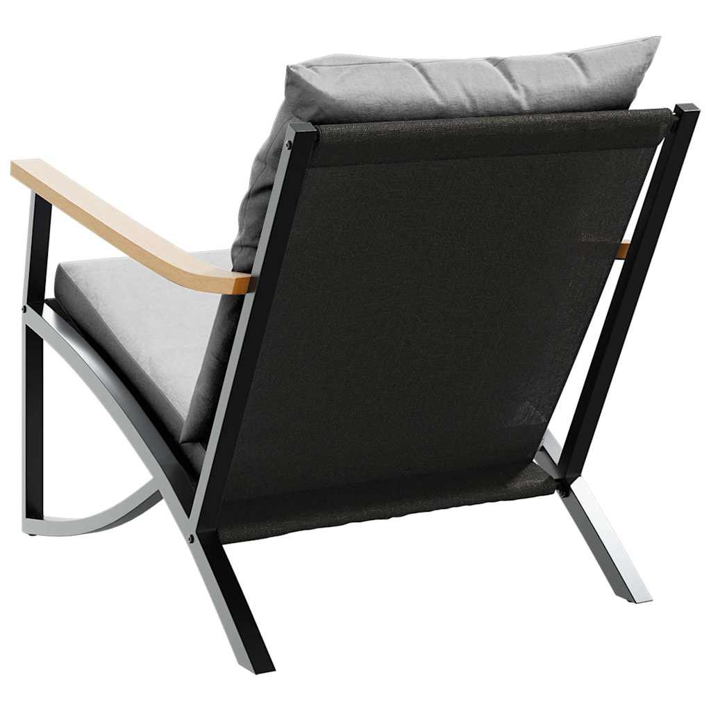 Tuinstoelen 2 st met kussens staal zwart is nu te koop bij PeponiXL, paradijselijk wonen!