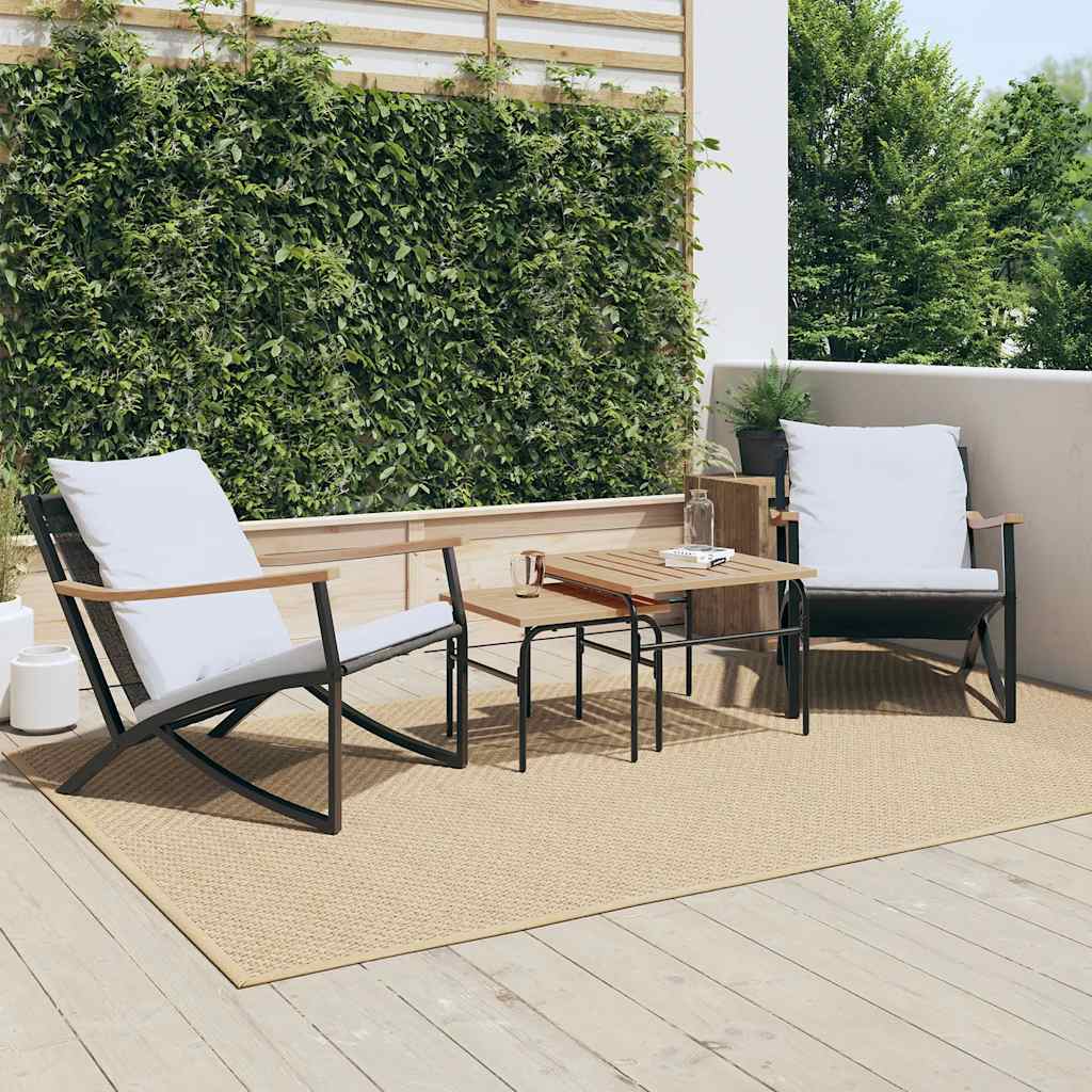 Tuinstoelen 2 st met kussens staal zwart is nu te koop bij PeponiXL, paradijselijk wonen!