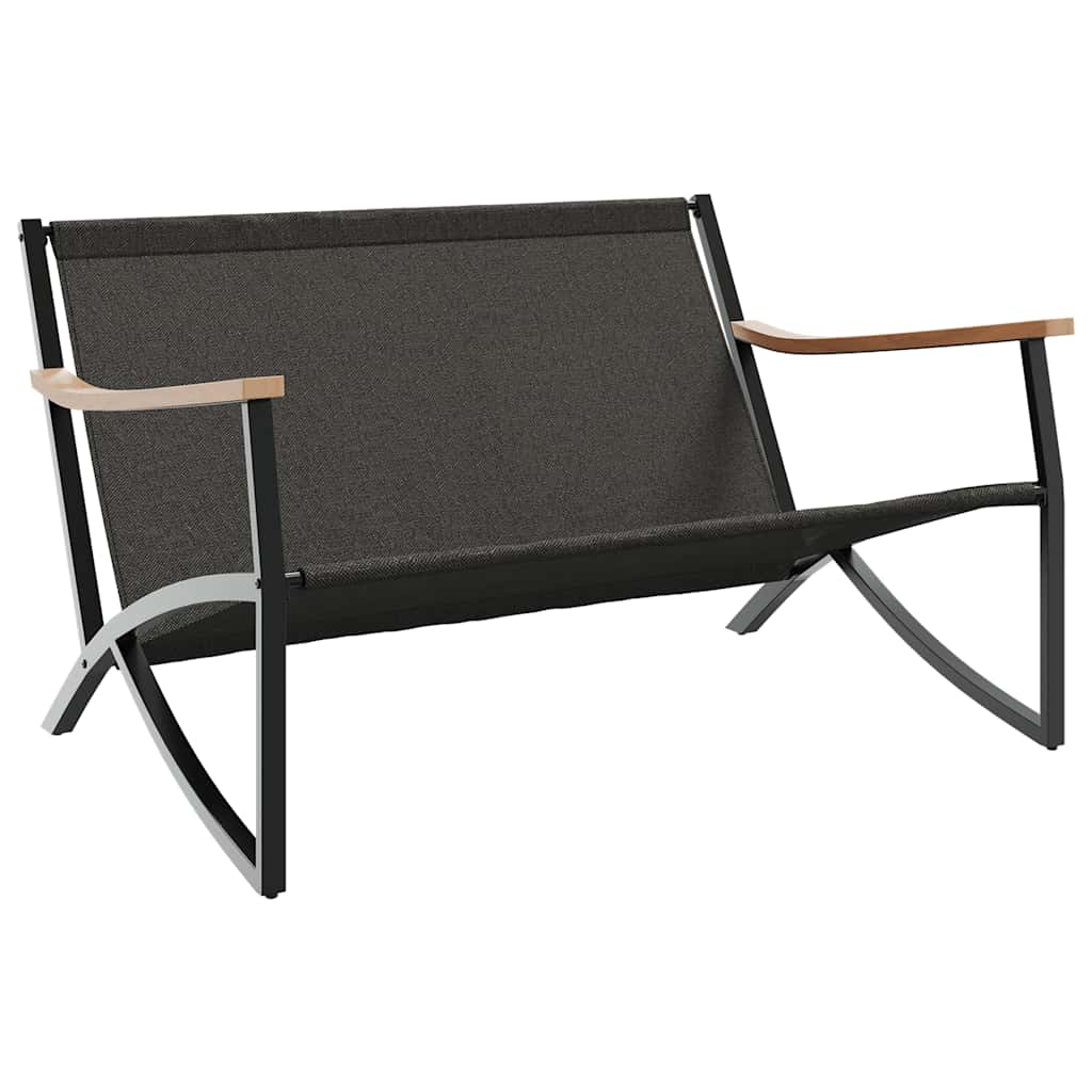 Tuinbank met kussens 120 cm staal zwart is nu te koop bij PeponiXL, paradijselijk wonen!