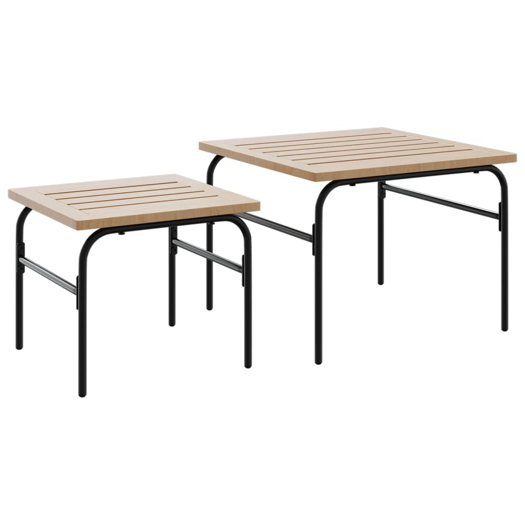 2-delige Tuintafeltjesset staal bruin en zwart is nu te koop bij PeponiXL, paradijselijk wonen!