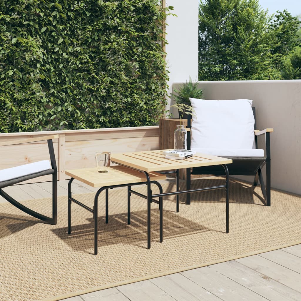 2-delige Tuintafeltjesset staal bruin en zwart is nu te koop bij PeponiXL, paradijselijk wonen!