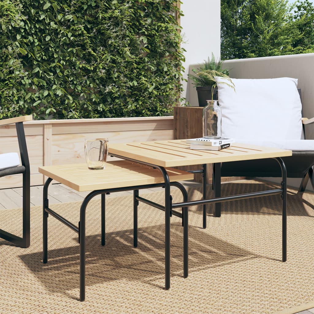 2-delige Tuintafeltjesset staal bruin en zwart is nu te koop bij PeponiXL, paradijselijk wonen!