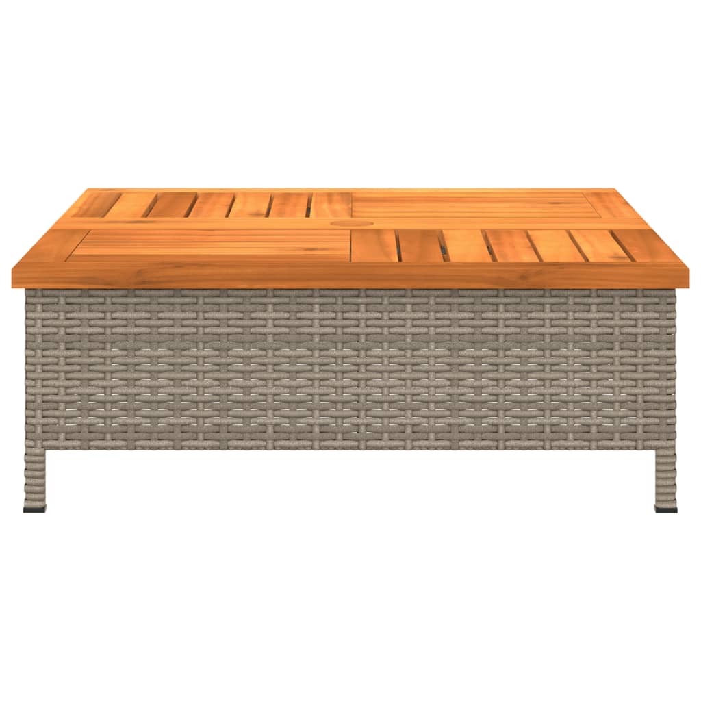 Tuintafel 70x70x25 cm poly rattan en acaciahout grijs is nu te koop bij PeponiXL, paradijselijk wonen!