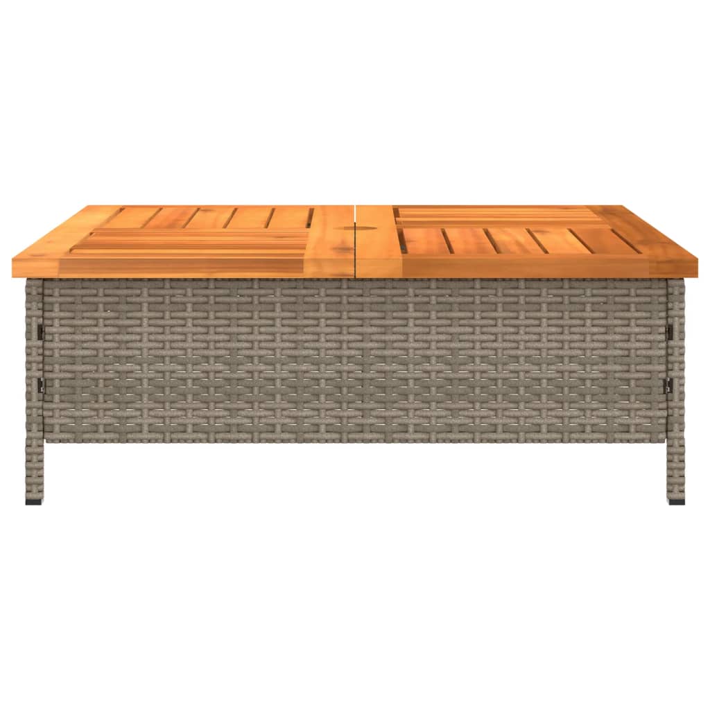 Tuintafel 70x70x25 cm poly rattan en acaciahout grijs is nu te koop bij PeponiXL, paradijselijk wonen!