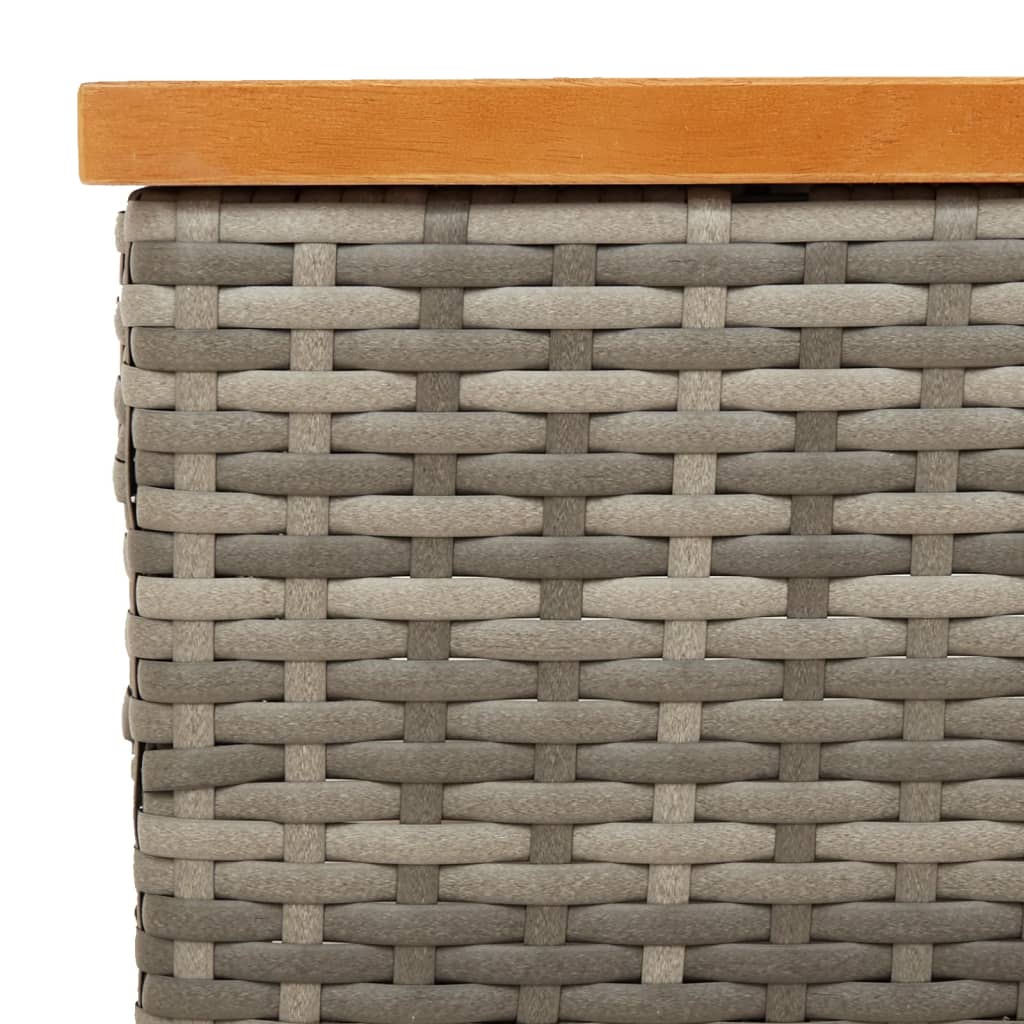 Tuintafel 70x70x25 cm poly rattan en acaciahout grijs is nu te koop bij PeponiXL, paradijselijk wonen!
