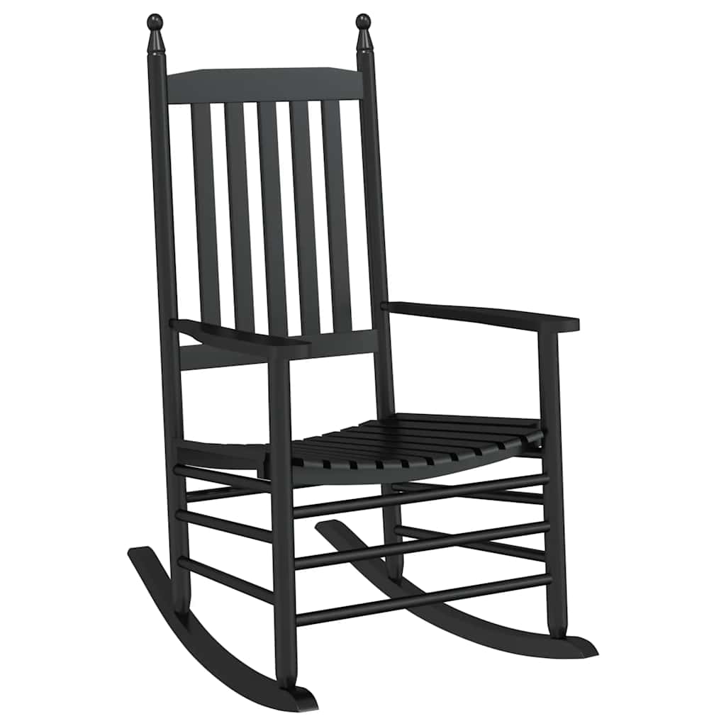 Schommelstoelen 2 st met inklapbare tafel populierenhout zwart is nu te koop bij PeponiXL, paradijselijk wonen!