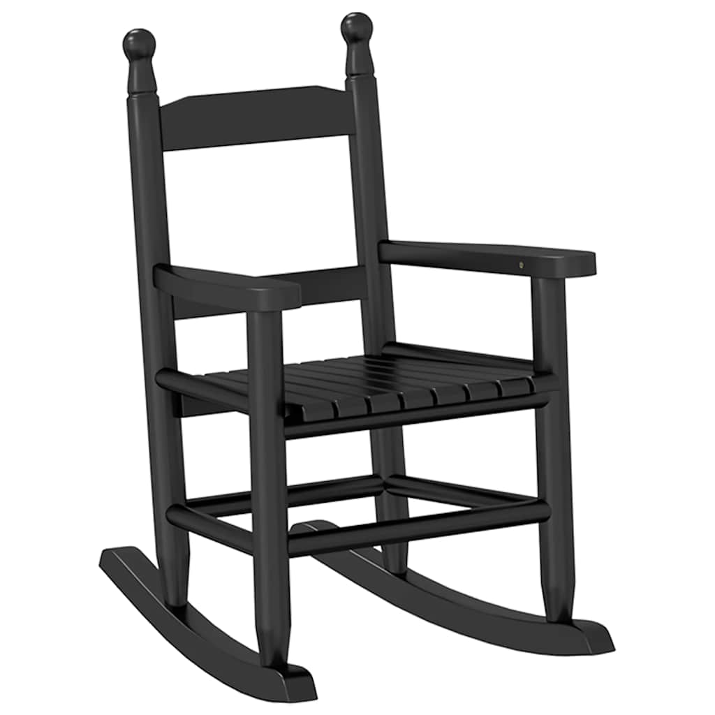 Schommelstoelen 2 st voor kinderen massief populierenhout zwart is nu te koop bij PeponiXL, paradijselijk wonen!
