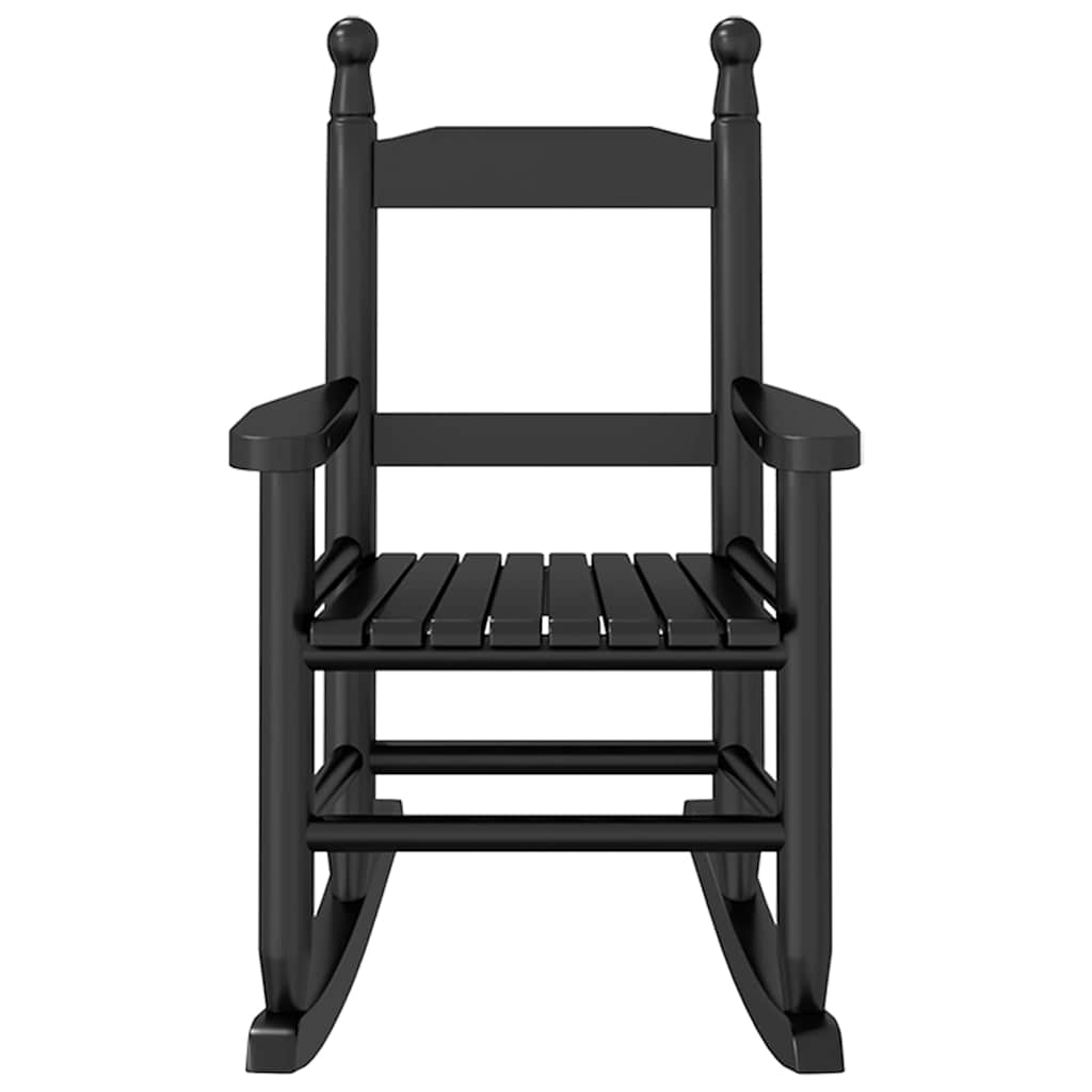 Schommelstoelen 2 st voor kinderen massief populierenhout zwart is nu te koop bij PeponiXL, paradijselijk wonen!