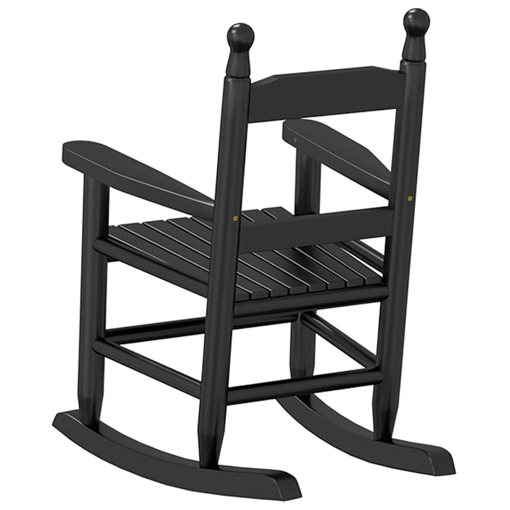 Schommelstoelen 2 st voor kinderen massief populierenhout zwart is nu te koop bij PeponiXL, paradijselijk wonen!