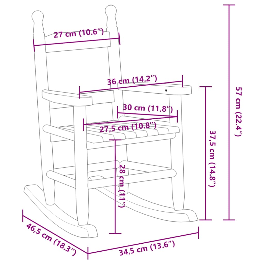Schommelstoelen 2 st voor kinderen massief populierenhout zwart is nu te koop bij PeponiXL, paradijselijk wonen!