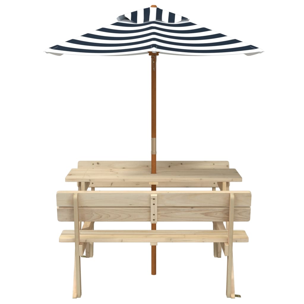 Picknicktafel voor 4 kinderen met parasol massief vurenhout is nu te koop bij PeponiXL, paradijselijk wonen!