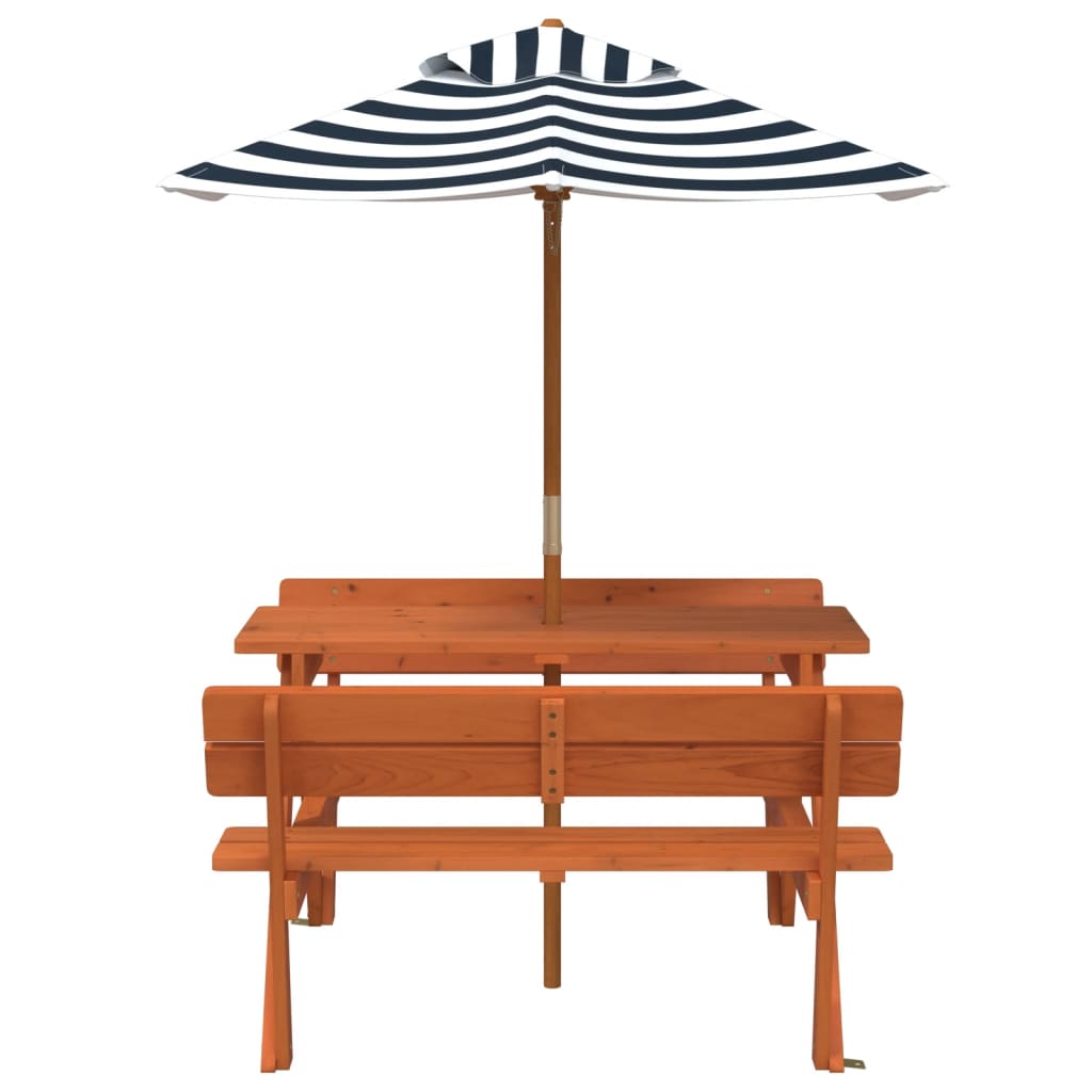 Picknicktafel voor 4 kinderen met parasol massief vurenhout is nu te koop bij PeponiXL, paradijselijk wonen!