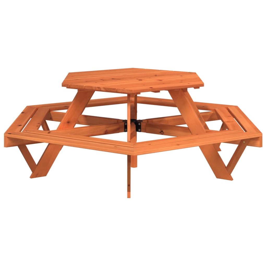 Picknicktafel voor 4 kinderen met parasol zeshoekig vurenhout is nu te koop bij PeponiXL, paradijselijk wonen!