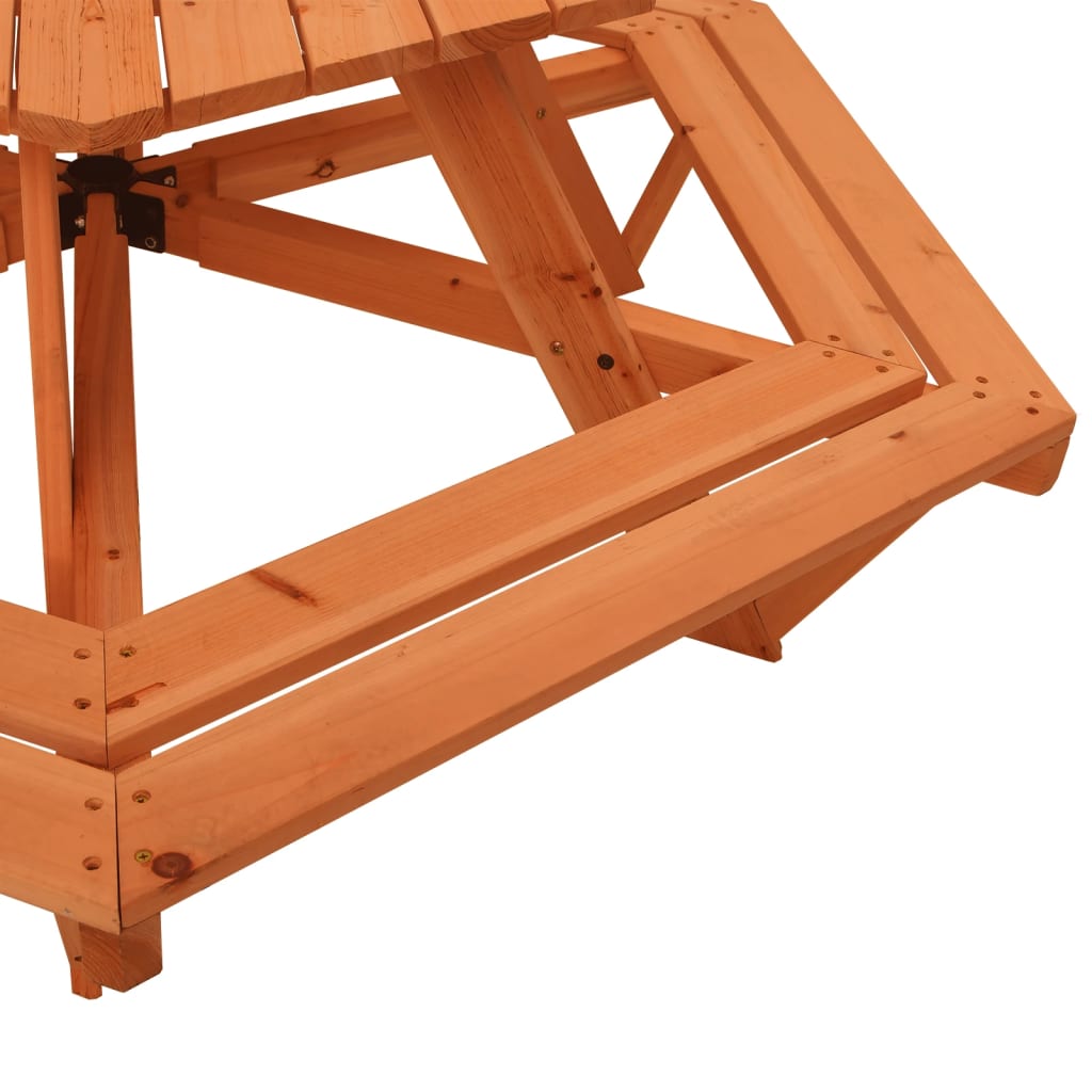 Picknicktafel voor 4 kinderen met parasol zeshoekig vurenhout is nu te koop bij PeponiXL, paradijselijk wonen!