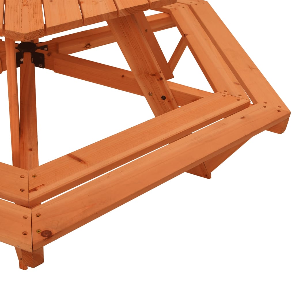 Picknicktafel voor 4 kinderen met parasol zeshoekig vurenhout is nu te koop bij PeponiXL, paradijselijk wonen!