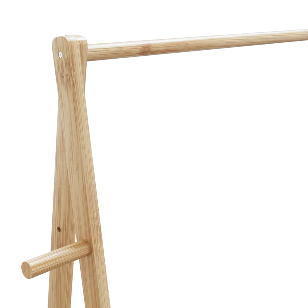 Kledingrek met schappen en wielen 96x45,5x155,5 cm bamboe is nu te koop bij PeponiXL, paradijselijk wonen!