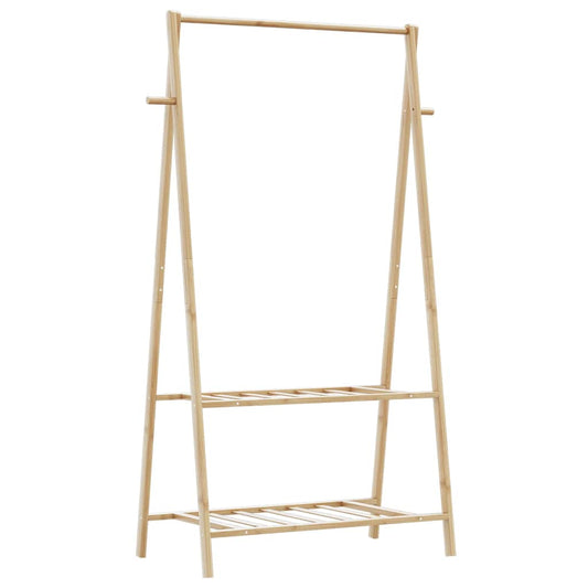Kledingrek met schappen 96x45,5x150,5 cm bamboe is nu te koop bij PeponiXL, paradijselijk wonen!