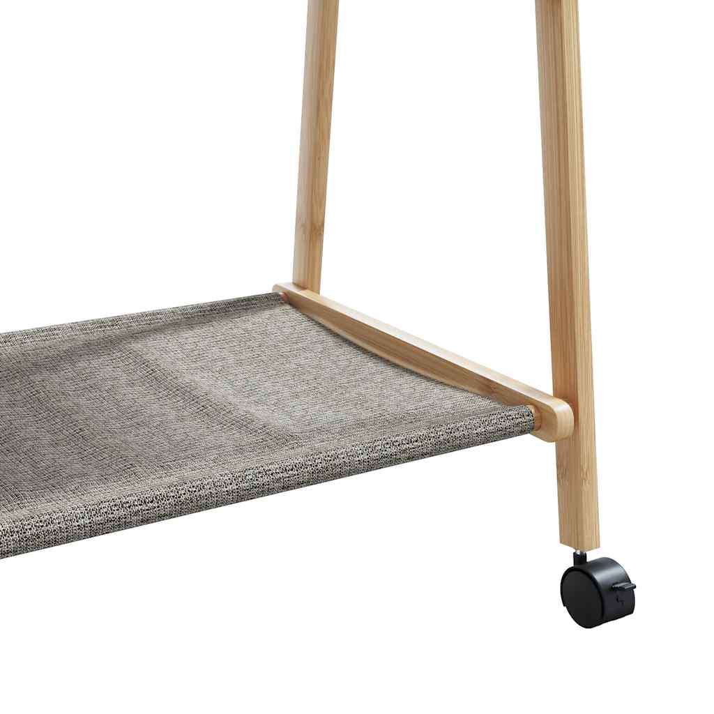 Kledingrek met schappen en wielen 96x45,5x155,5 cm bamboe is nu te koop bij PeponiXL, paradijselijk wonen!