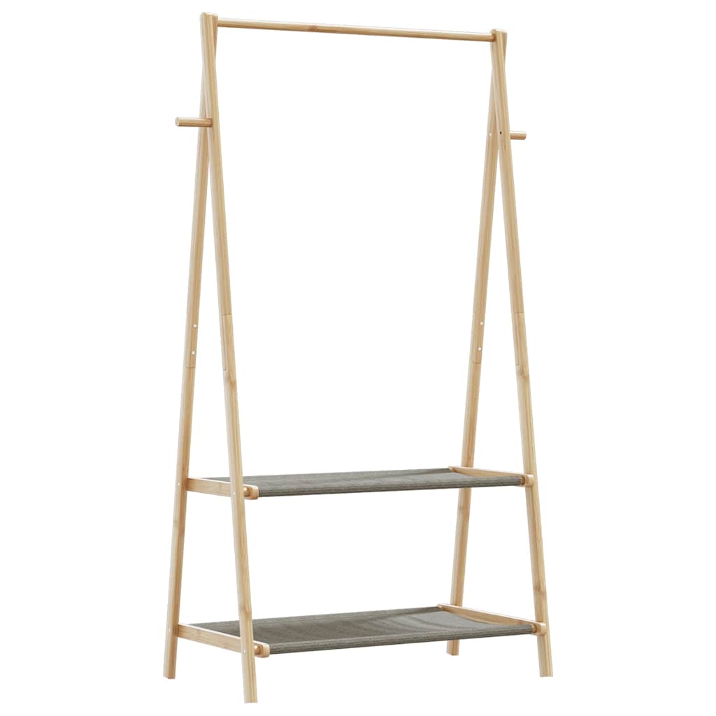 Kledingrek met schappen 96x45,5x150,5 cm bamboe is nu te koop bij PeponiXL, paradijselijk wonen!