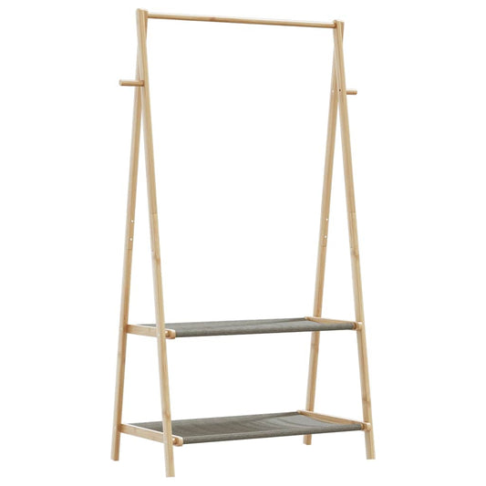 Kledingrek met schappen 96x45,5x150,5 cm bamboe is nu te koop bij PeponiXL, paradijselijk wonen!