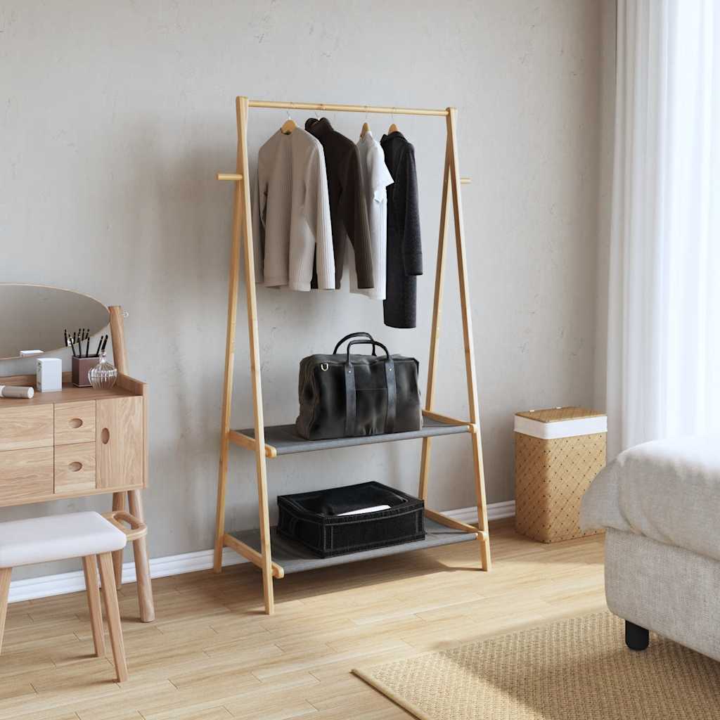Kledingrek met schappen 96x45,5x150,5 cm bamboe is nu te koop bij PeponiXL, paradijselijk wonen!