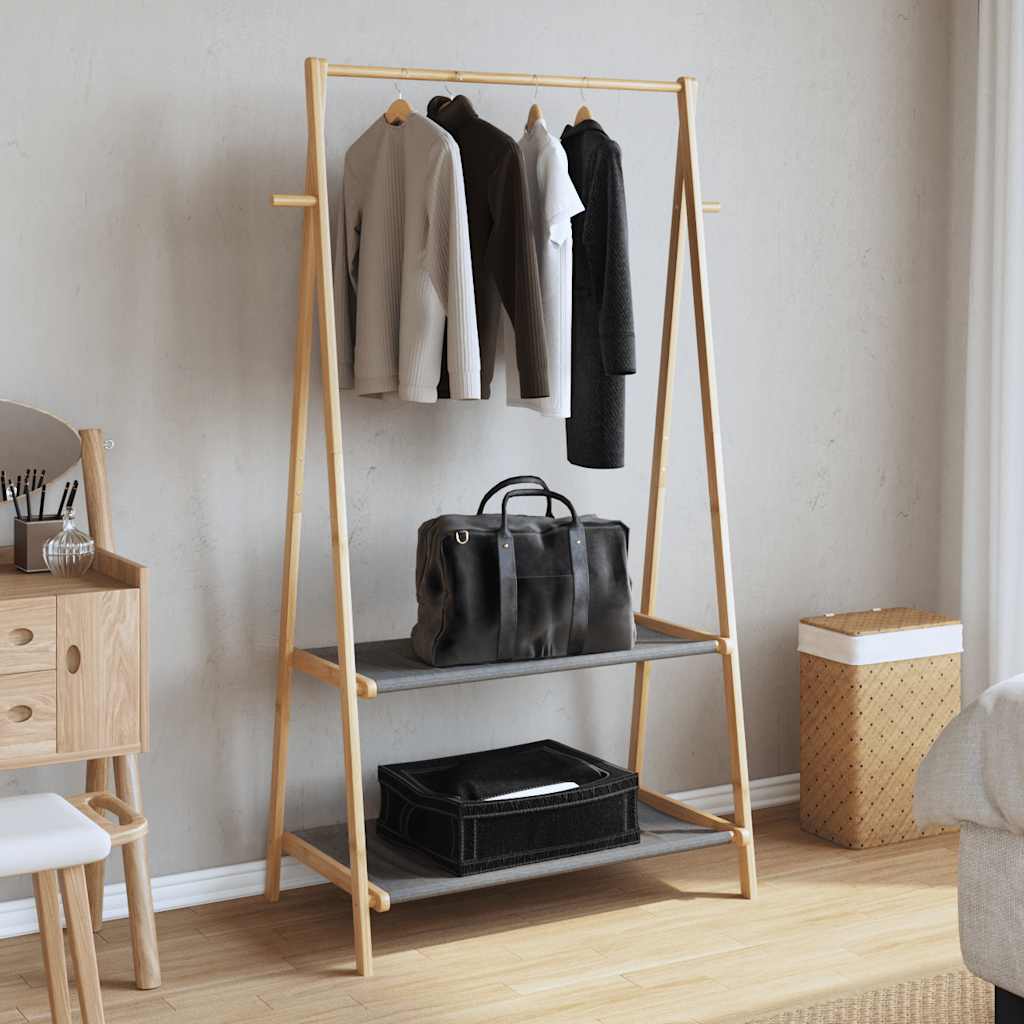 Kledingrek met schappen 96x45,5x150,5 cm bamboe is nu te koop bij PeponiXL, paradijselijk wonen!