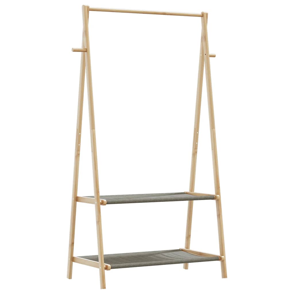 Kledingrek met schappen 96x45,5x150,5 cm bamboe is nu te koop bij PeponiXL, paradijselijk wonen!