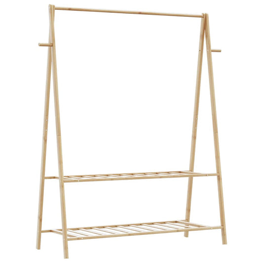 Kledingrek met schappen 132x45,5x150,5 cm bamboe is nu te koop bij PeponiXL, paradijselijk wonen!