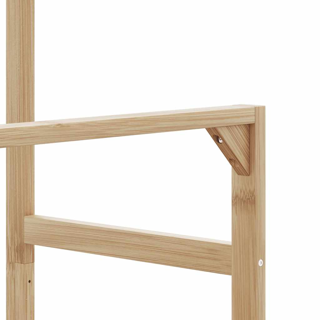 Kledingrek met schappen en wielen 90x35x155 cm bamboe is nu te koop bij PeponiXL, paradijselijk wonen!