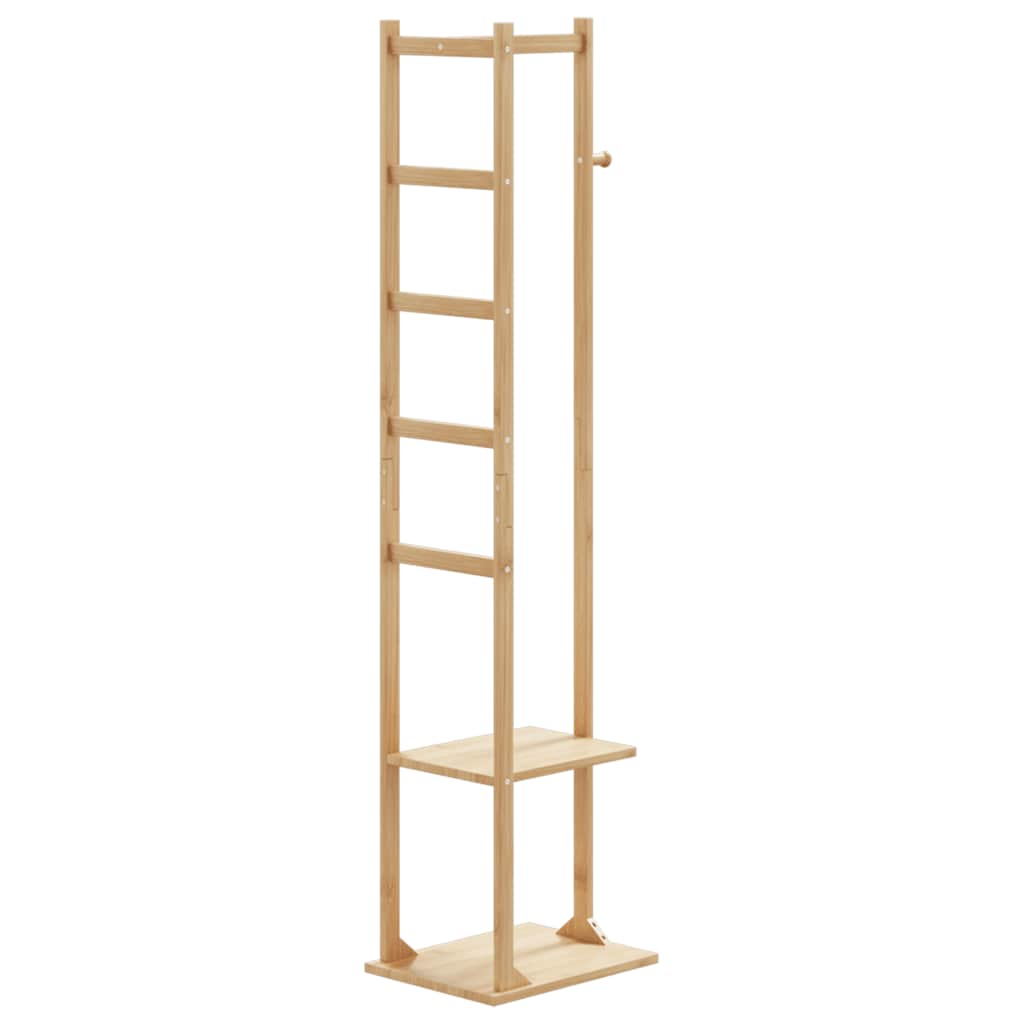 Kapstok met haken en schappen 38,5x30x156 cm bamboe is nu te koop bij PeponiXL, paradijselijk wonen!