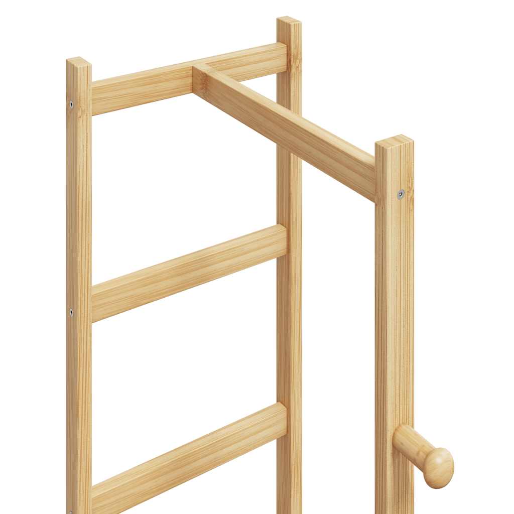 Kapstok met haken en schappen 38,5x30x156 cm bamboe is nu te koop bij PeponiXL, paradijselijk wonen!