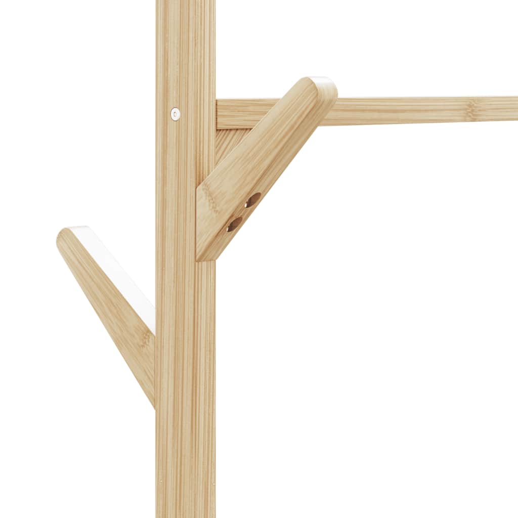 Kledingrek met schappen en wielen 100x38x175,5 cm bamboe is nu te koop bij PeponiXL, paradijselijk wonen!