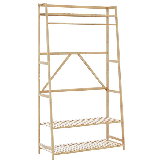 Kledingrek met schappen 110x40x180 cm bamboe is nu te koop bij PeponiXL, paradijselijk wonen!