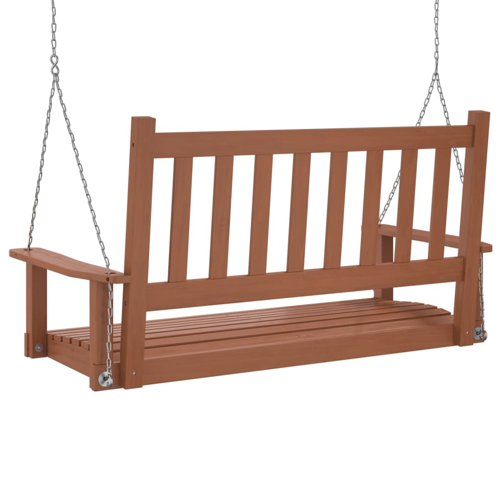 Tuinschommelbank met metalen kettingen massief vurenhout bruin is nu te koop bij PeponiXL, paradijselijk wonen!