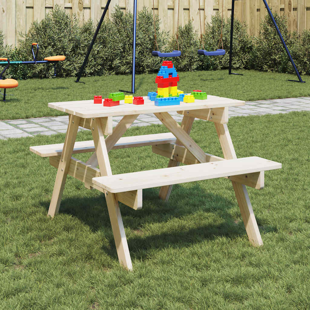 Picknicktafel voor 4 kinderen met parasolgat massief vurenhout is nu te koop bij PeponiXL, paradijselijk wonen!