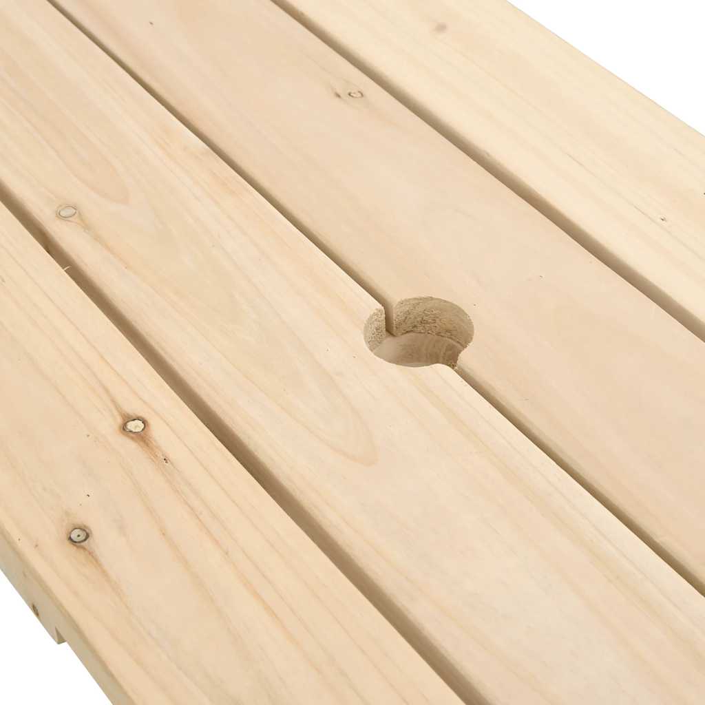 Picknicktafel voor 4 kinderen met parasolgat massief vurenhout is nu te koop bij PeponiXL, paradijselijk wonen!
