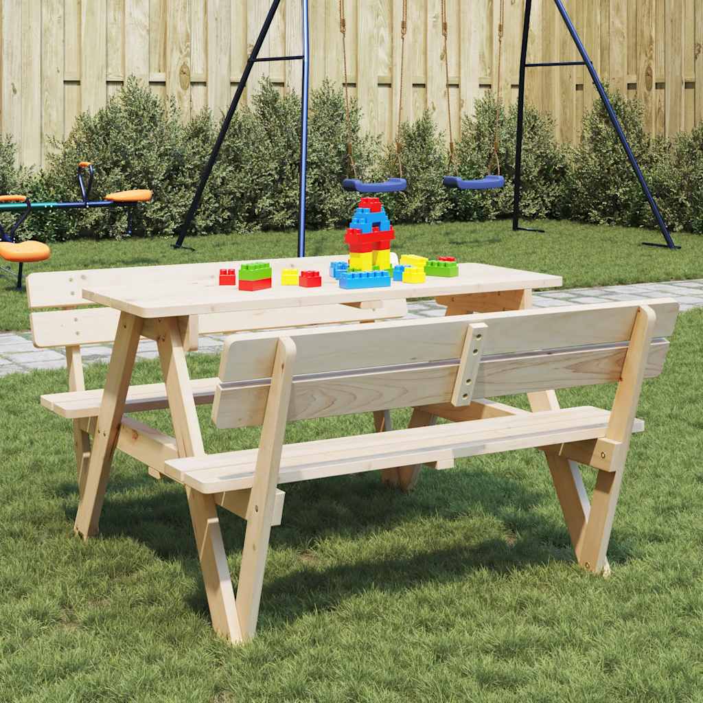 Picknicktafel voor 4 kinderen met parasolgat massief vurenhout is nu te koop bij PeponiXL, paradijselijk wonen!