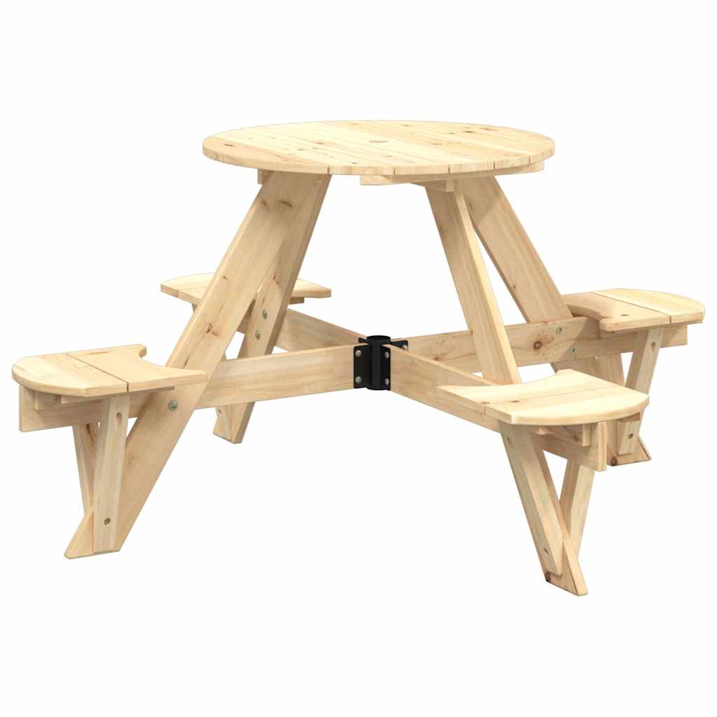 Picknicktafel voor 4 kinderen met parasolgat rond vurenhout is nu te koop bij PeponiXL, paradijselijk wonen!