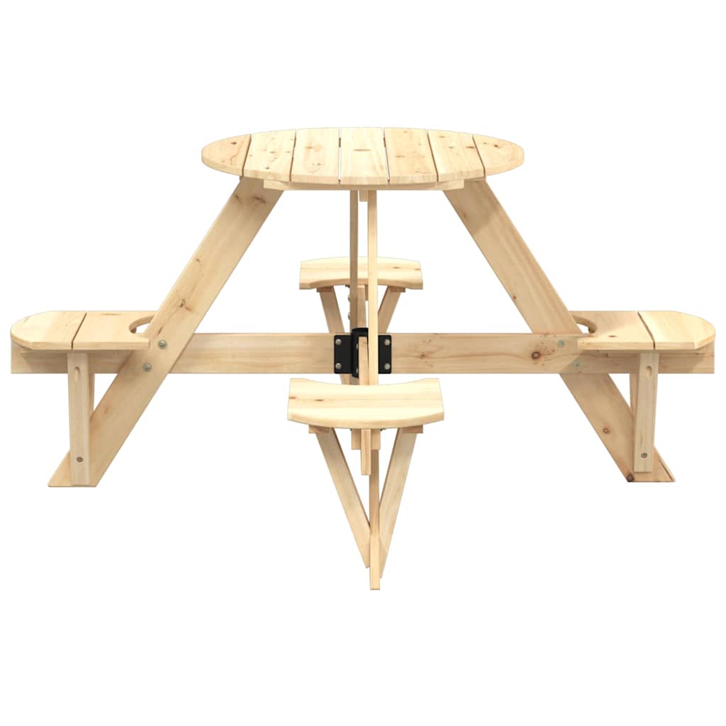Picknicktafel voor 4 kinderen met parasolgat rond vurenhout is nu te koop bij PeponiXL, paradijselijk wonen!
