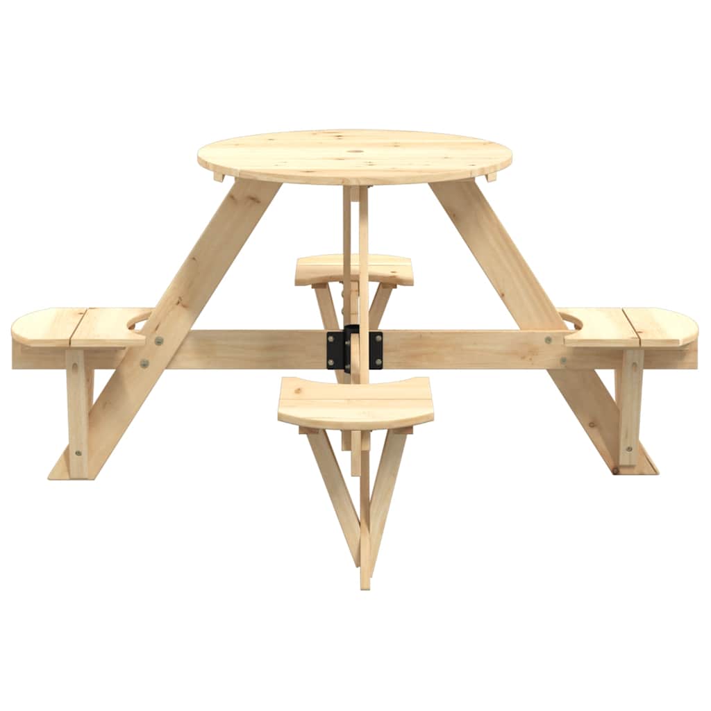 Picknicktafel voor 4 kinderen met parasolgat rond vurenhout is nu te koop bij PeponiXL, paradijselijk wonen!