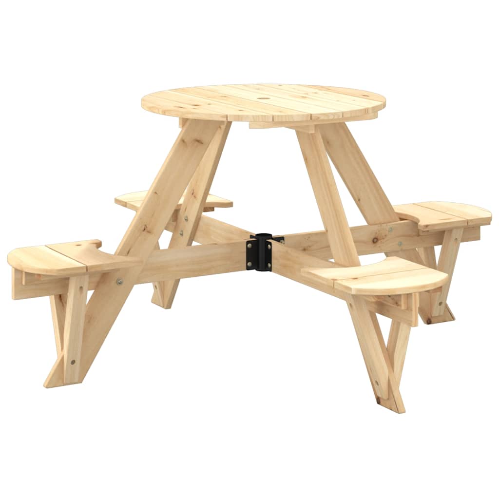 Picknicktafel voor 4 kinderen met parasolgat rond vurenhout is nu te koop bij PeponiXL, paradijselijk wonen!