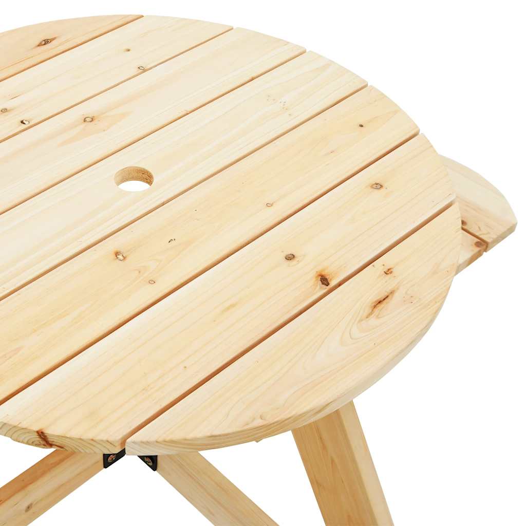 Picknicktafel voor 4 kinderen met parasolgat rond vurenhout is nu te koop bij PeponiXL, paradijselijk wonen!