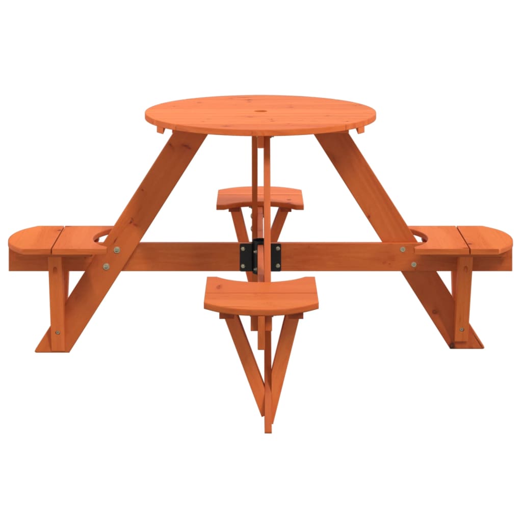 Picknicktafel voor 4 kinderen met parasolgat rond vurenhout is nu te koop bij PeponiXL, paradijselijk wonen!