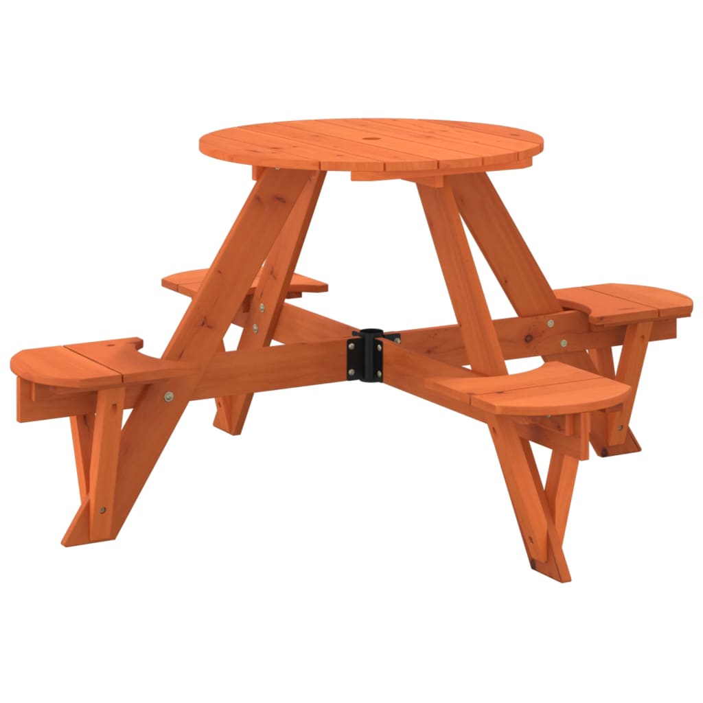 Picknicktafel voor 4 kinderen met parasolgat rond vurenhout is nu te koop bij PeponiXL, paradijselijk wonen!