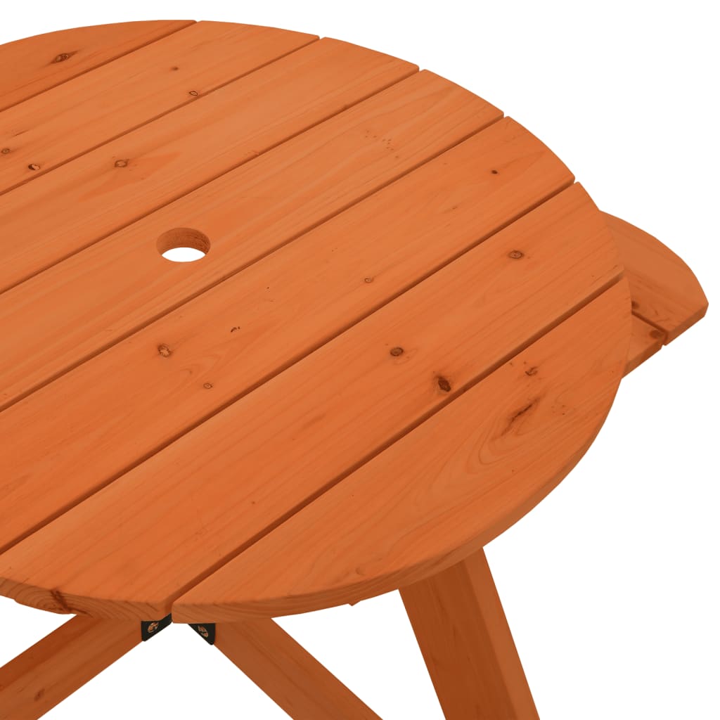 Picknicktafel voor 4 kinderen met parasolgat rond vurenhout is nu te koop bij PeponiXL, paradijselijk wonen!