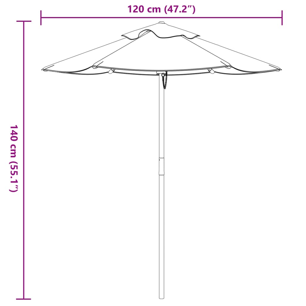 Parasol voor kinderen met houten paal Ø120x140 cm is nu te koop bij PeponiXL, paradijselijk wonen!