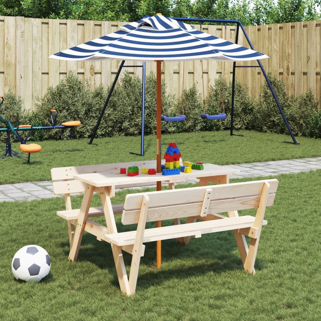 Parasol voor kinderen met houten paal Ø120x140 cm is nu te koop bij PeponiXL, paradijselijk wonen!