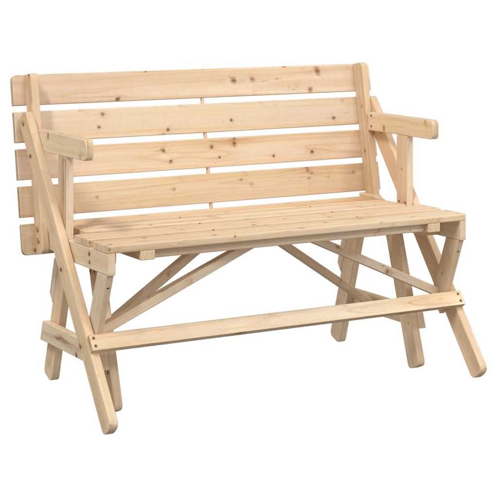 Picknicktafel met banken 2-in-1 ombouwbaar massief vurenhout is nu te koop bij PeponiXL, paradijselijk wonen!